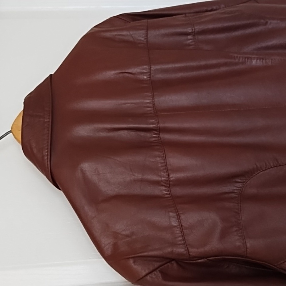 Vagabond Leather Jacket Men's Size 44 Large Vintage Back Kick Pleat Warm Brown - Picture 6 of 11